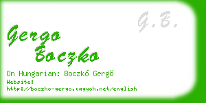 gergo boczko business card