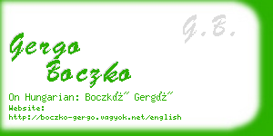 gergo boczko business card